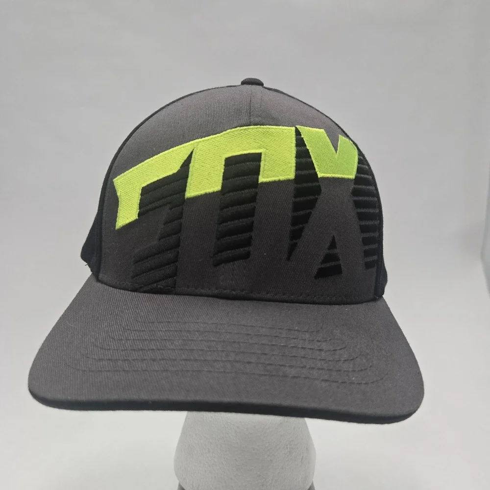 Fox Racing Flexfit Hat Mens L/XL Black Grey Neon Green Motocross Cap 13979